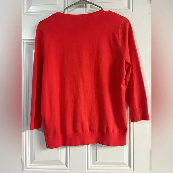 Talbots Vibrant Red Pima Cotton Cardigan✨ - Picture 8 of 8